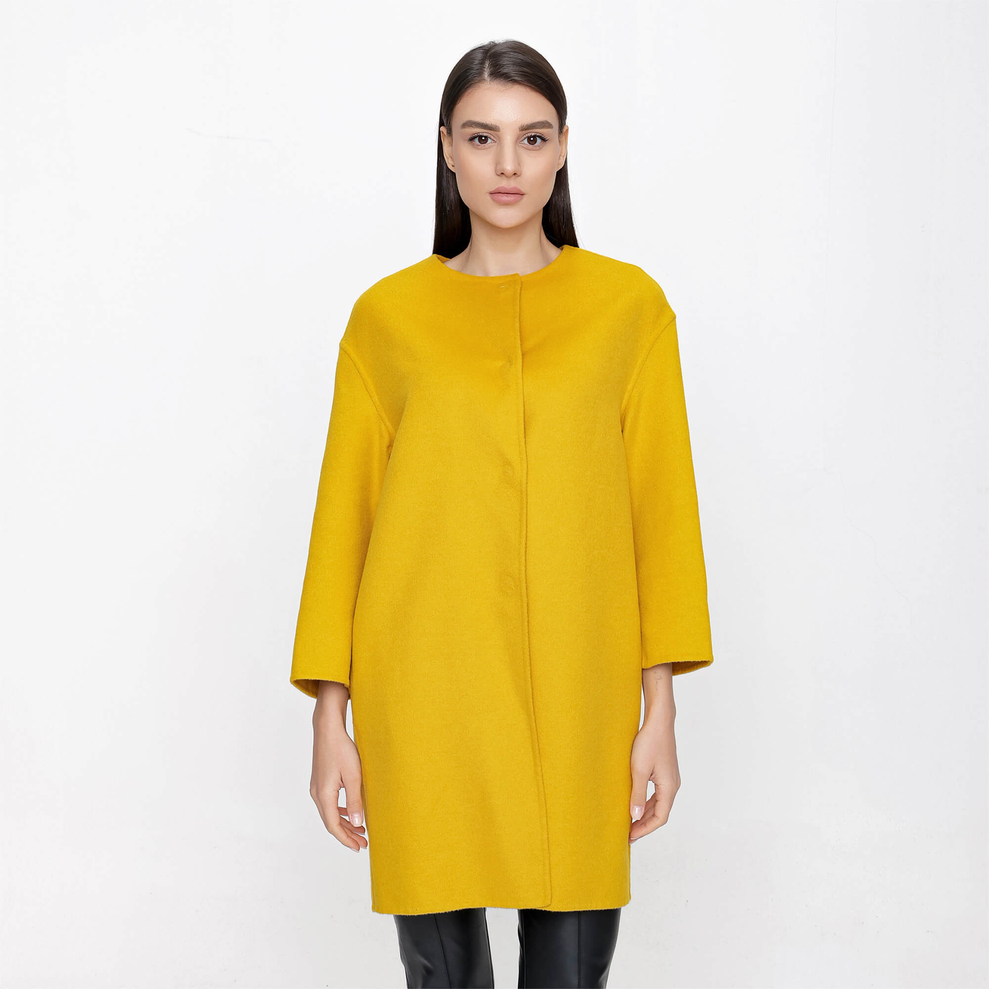 Prada - Yellow Wool & Cashmere Blend Cocoon Coat